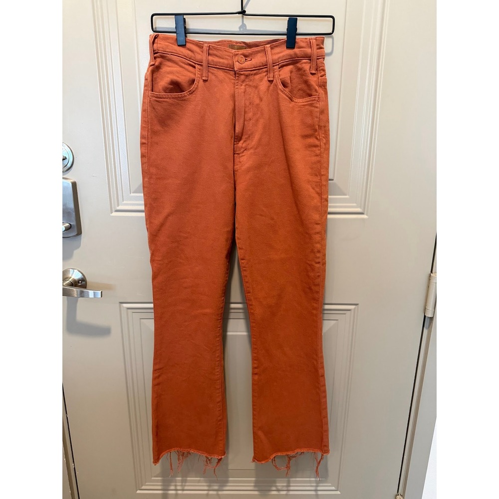 Mother The Hustler Ankle Fray Jeans Size 27 Orange